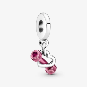 Charm Colagnte en Plata de Ley Mancuerna y Corazón 799545C01