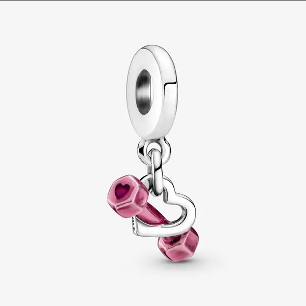 Charm Colagnte en Plata de Ley Mancuerna y Corazón 799545C01
