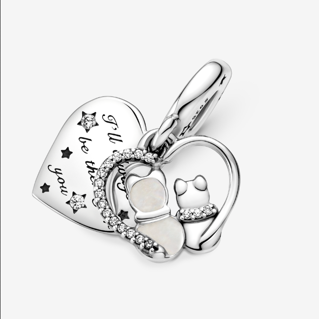 Charm Colgante en Plata de ley Gatos y Corazones 799546C01 - Imagen 3