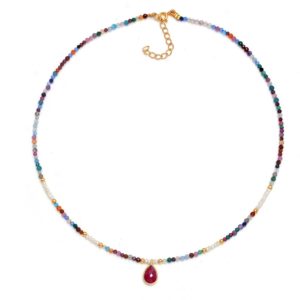 Collar en Plata de Ley Rubi Gold