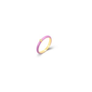 Anillo en Plata de Ley Chatón Esmalte Lila