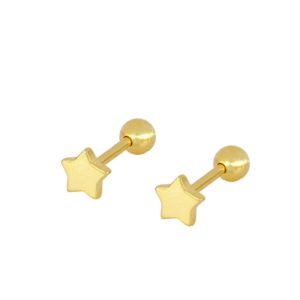 Piercing en PLata de Ley Estrella Gold