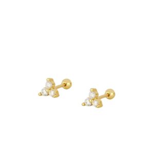 Piercing en Plata de Ley 3 Circonitas Gold