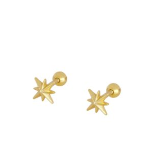 Piercing en Plata de Ley Estrella 8 Puntas Gold
