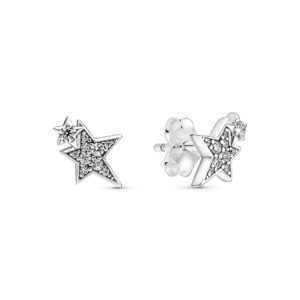 Pendientes en Plata de Ley Estrellas Asimetricas Brillantes 290012C01