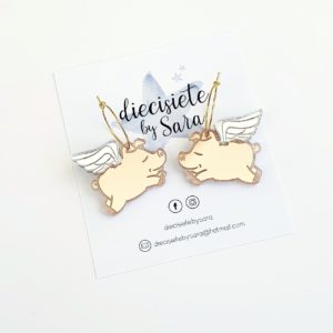 Pendientes Cerdito Alado