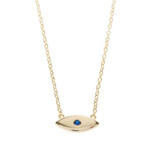 Collar en plata de Ley Ojo Gold Azul