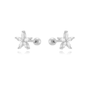 Pendientes Piercing en Plata de Ley Petalos