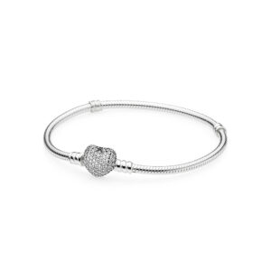 Pulsera Plata de Ley Cierre de Corazón en Pavé 590727CZ