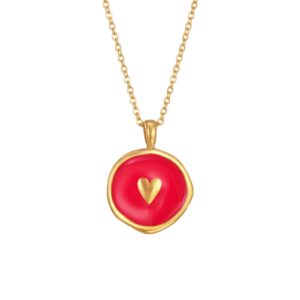 Collar en Acero Cuore Fucsia Gold