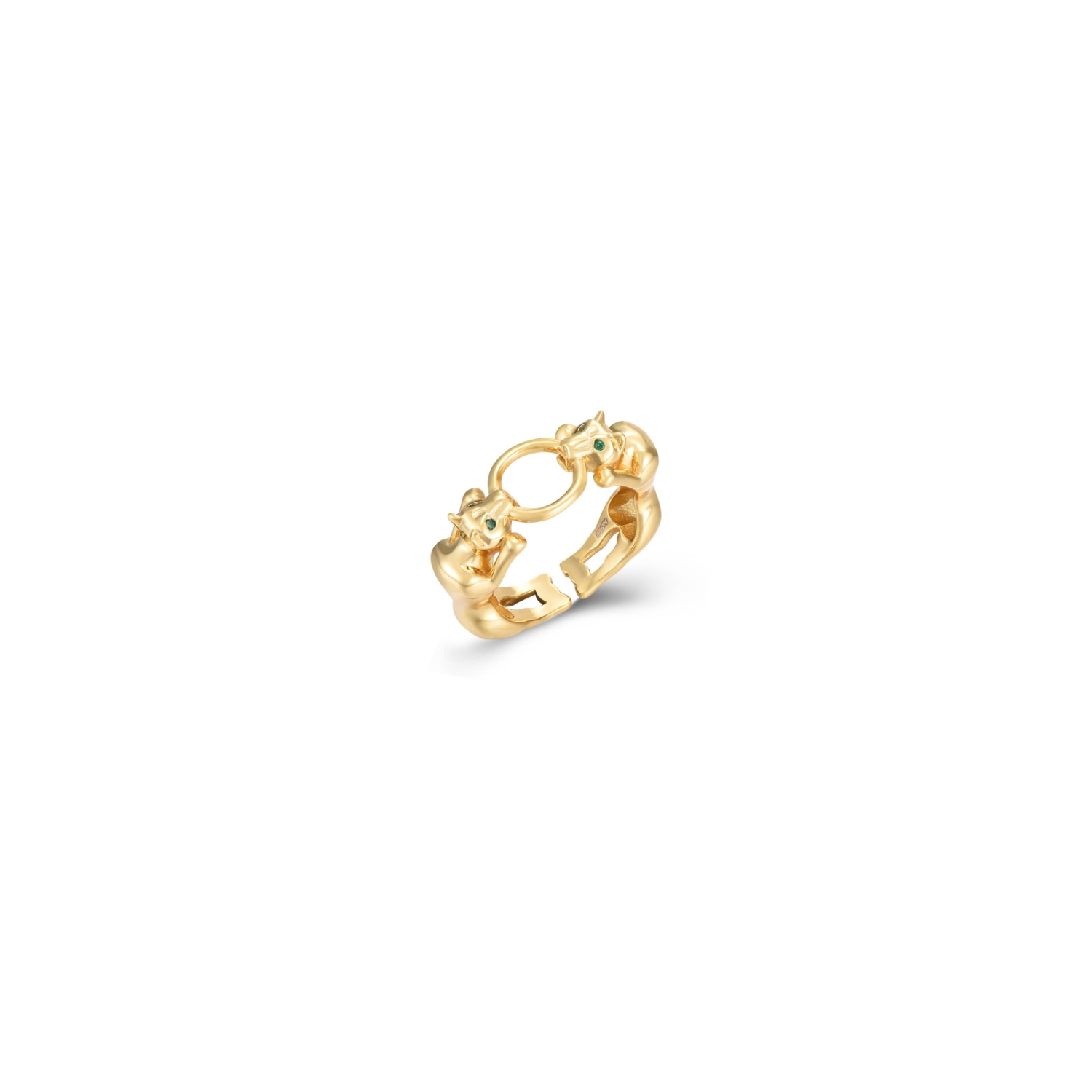 Anillo en Plata de Ley Panteras Gold