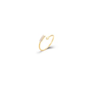 Anillo en Plata de Ley Flecha Circonitas Gold