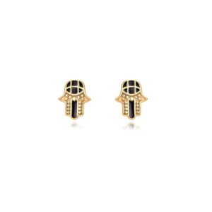 Pendientes en Plata de Ley Mano Black Gold