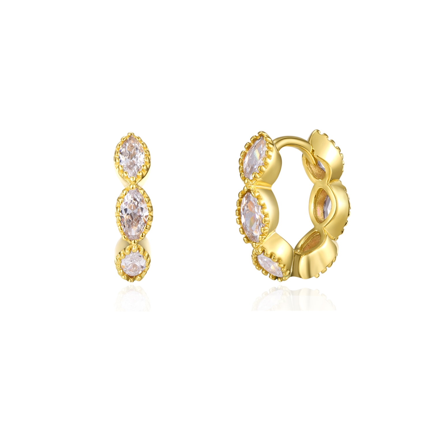 Pendientes en Plata de ley Atenea Gold Brillante