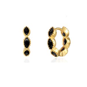 Pendientes en Plata de ley Atenea Gold Negro