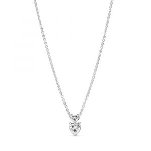Collar Colgante Doble Corazón Brillante 391229C01