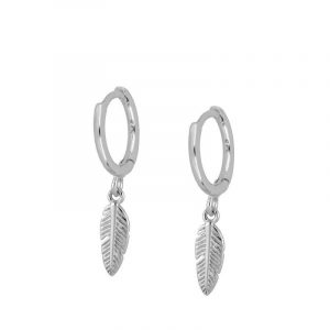 Pendientes Aro Plata Pluma