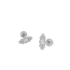 Piercing Plata 6 Bolitas y Circonita
