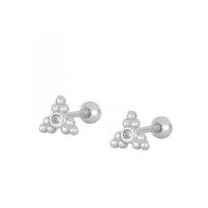 Piercing Plata 9 Bolitas y Circonita