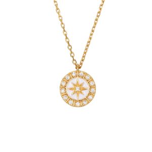 Collar Plata Xandar Gold Blanco