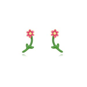 Pendientes Margarita Esmalte Rosa