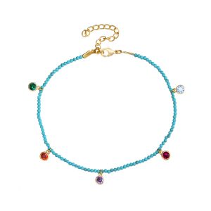 Tobillera Bronce Matira Turquesa