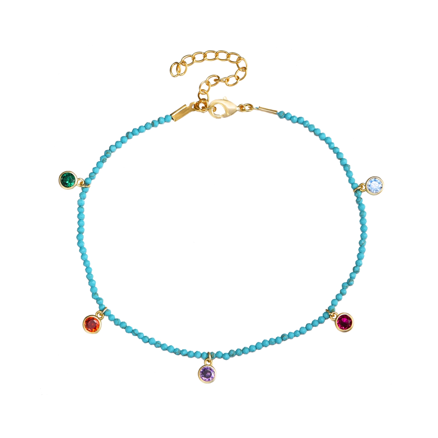 Tobillera Bronce Matira Turquesa