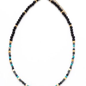 Collar Acero Blisse Onix Gold