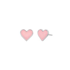 Pendientes Plata Corazón Rosa D02401/AE