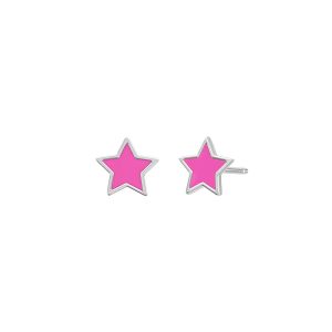 Pendientes Plata Estrella FucsiaD02401/AF