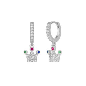 Pendientes Aro Plata Corona D02401AR