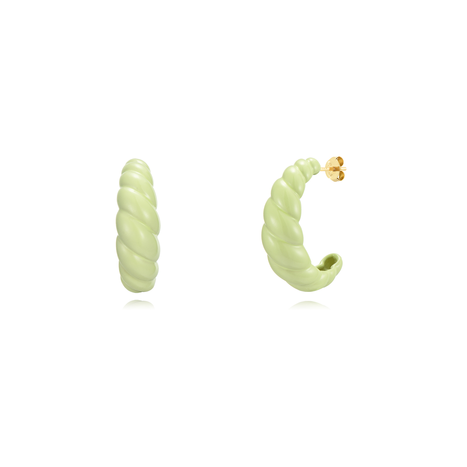 Pendientes plata Turbulence Gold - Imagen 2