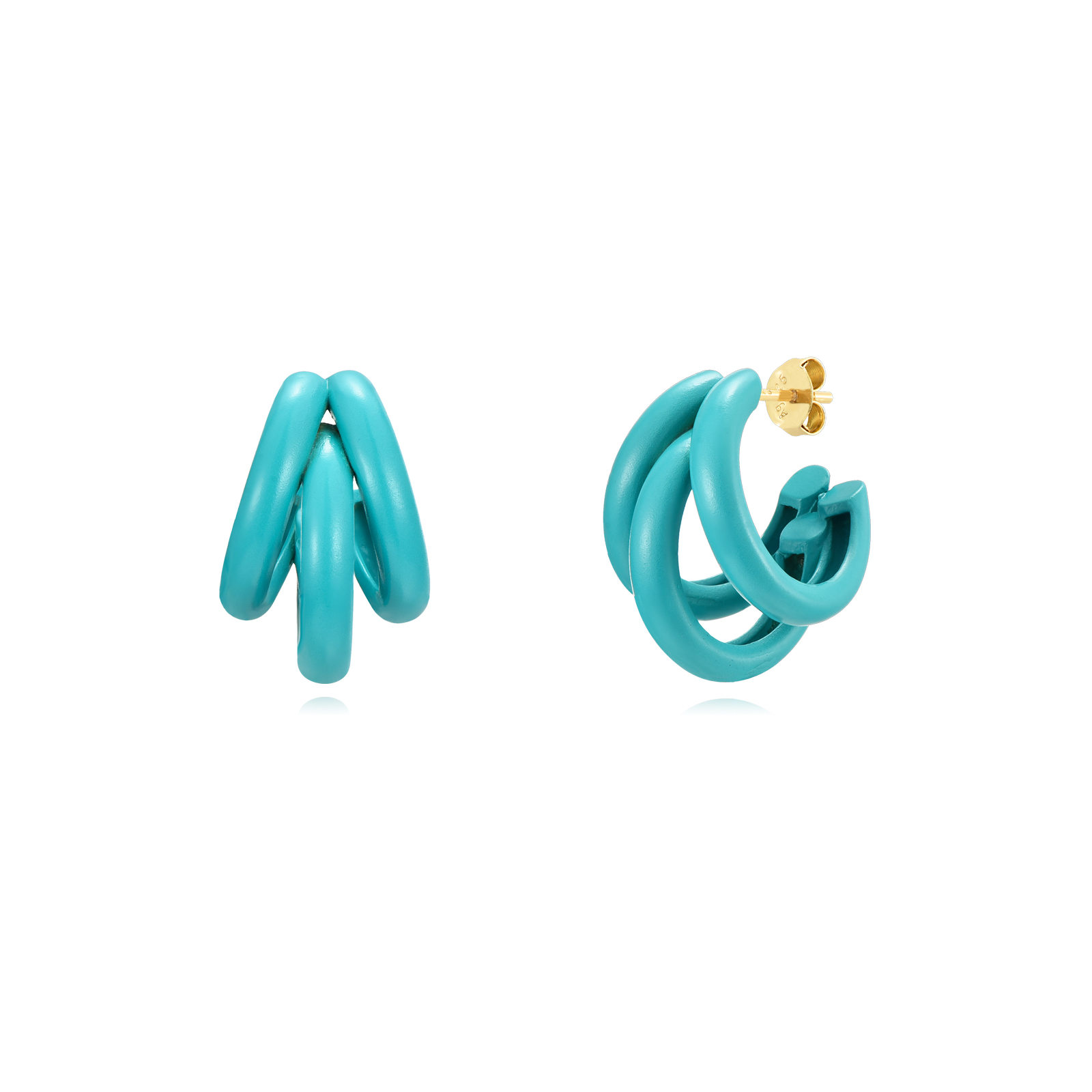 Pendientes Plata Ingrid Gold - Imagen 3