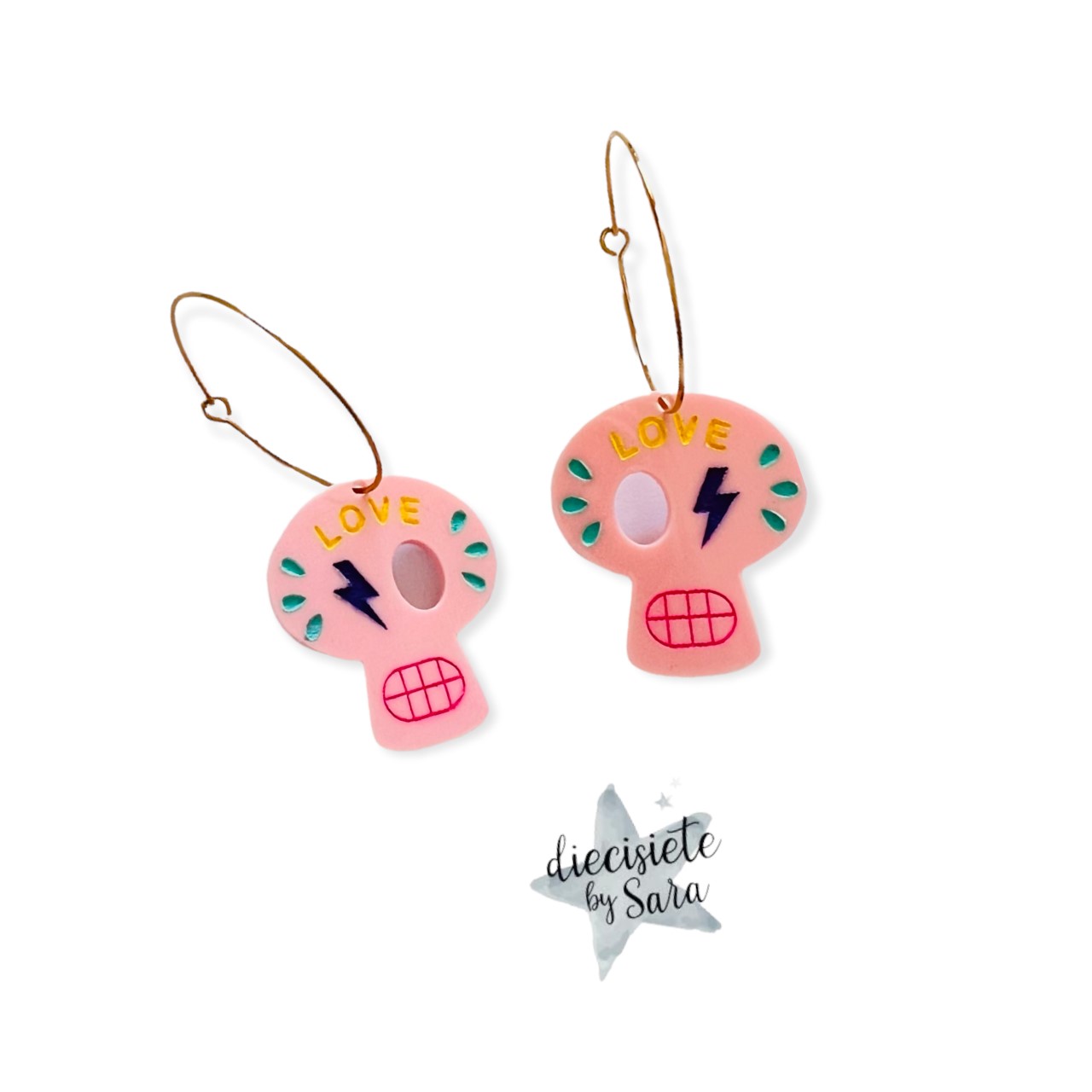 Pendientes Aro skull Summer Rosa