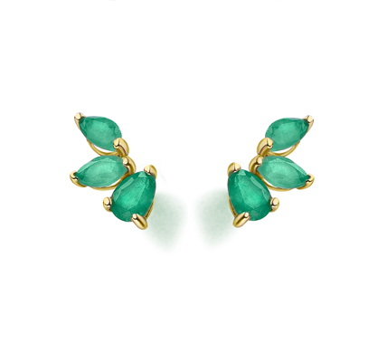 Pendientes Oro Amarillo y Esmeraldas GB133ES