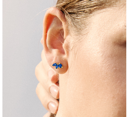 Pendientes oro Amarillo y Zafiros GB133ZA - Imagen 2