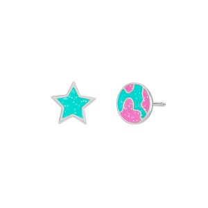 Pendientes Plata Planeta y Cohete D02401/BN