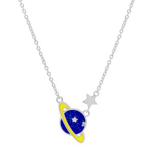 Collar Plata Planeta y Estrella D02407/BA