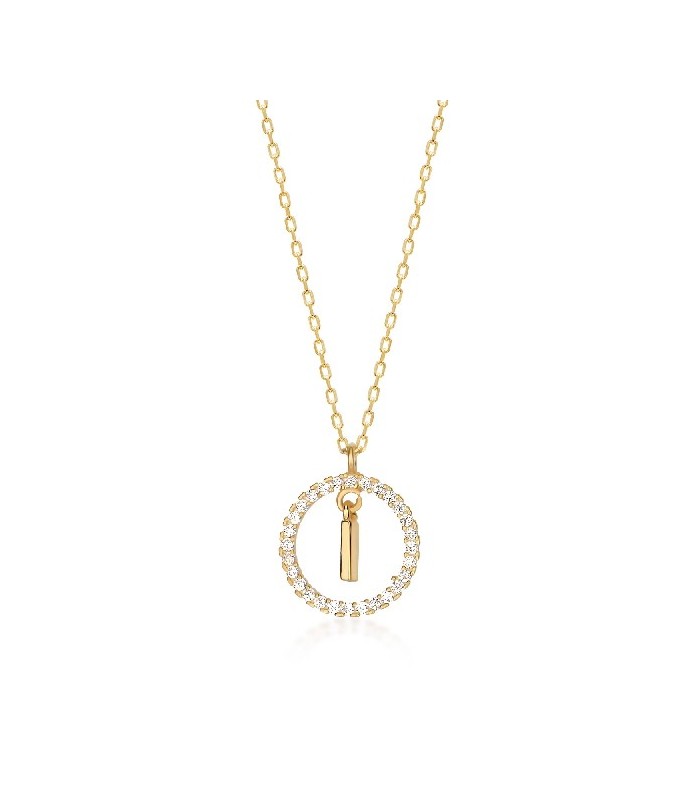 Collar Plata Inicial Circulo Brillante Gold - Imagen 8