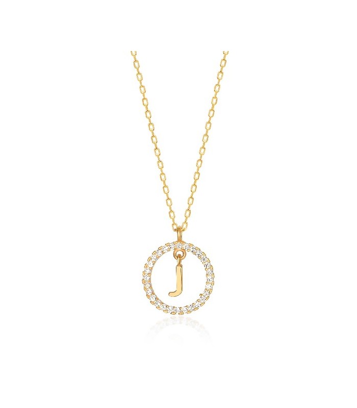 Collar Plata Inicial Circulo Brillante Gold - Imagen 9