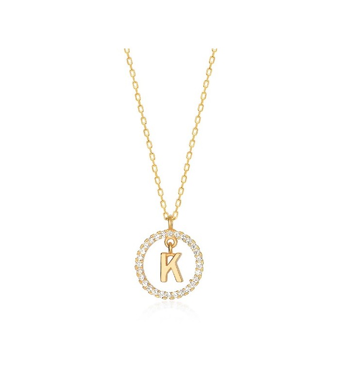 Collar Plata Inicial Circulo Brillante Gold - Imagen 10