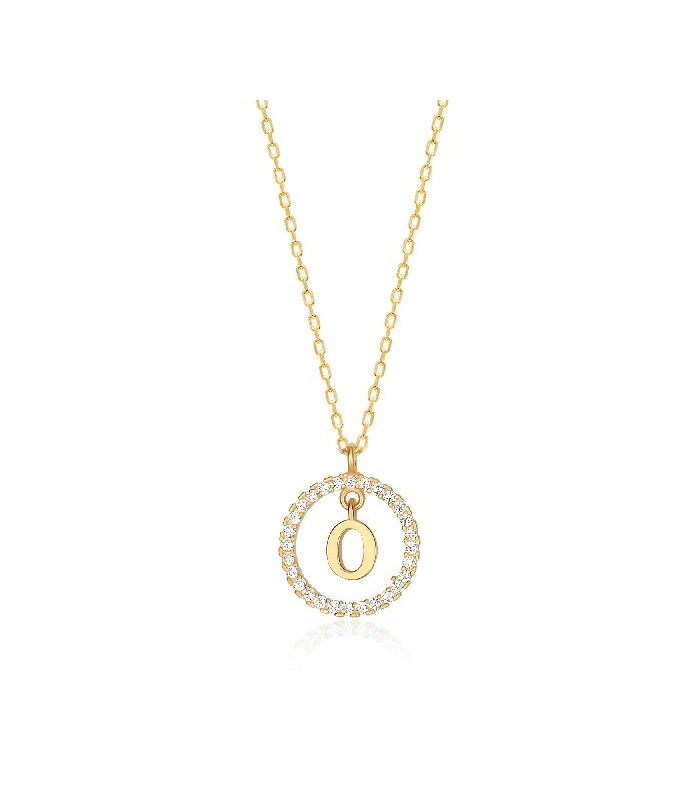 Collar Plata Inicial Circulo Brillante Gold - Imagen 13