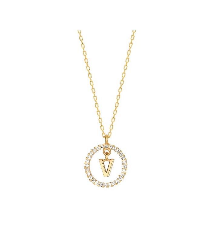 Collar Plata Inicial Circulo Brillante Gold - Imagen 19