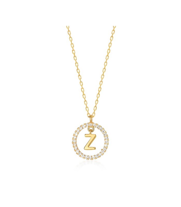 Collar Plata Inicial Circulo Brillante Gold - Imagen 21