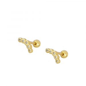 Piercing Plata 5 Circonitas Gold