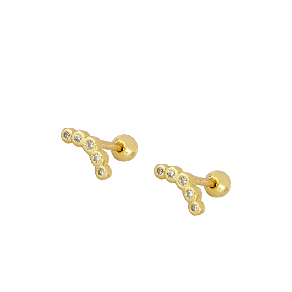 Piercing Plata 5 Circonitas Gold