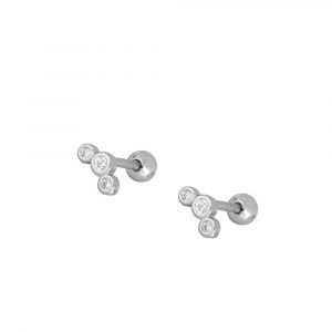 Piercing Plata Triple Circonita