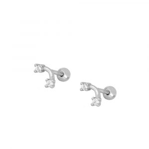 Piercing Plata Doble Circonita Garra