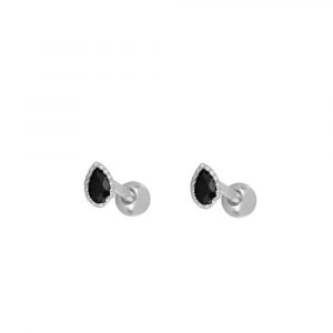 Piercing Plata Gota Circonita Negra