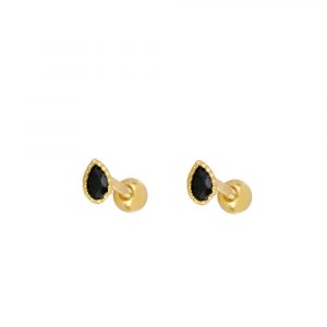 Piercing Plata Gota Circonita Negra Gold